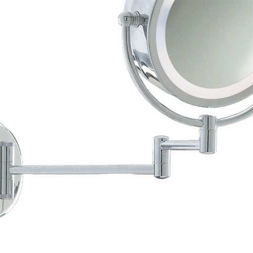 Adjustable Over Mirror Light on a Swing Arm in Brushed Chrome