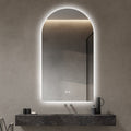Arched Illuminated Mirror in Brushed Chrome