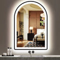 Arched Illuminated Mirror in Matt Black