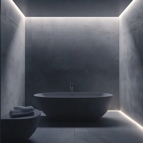 Bathroom Lighting Scheme with Cove Lighting in Matt Black