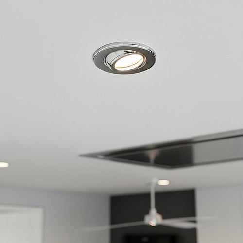 Bathroom Lighting Scheme with Fire Rated Downlights in Brushed Chrome