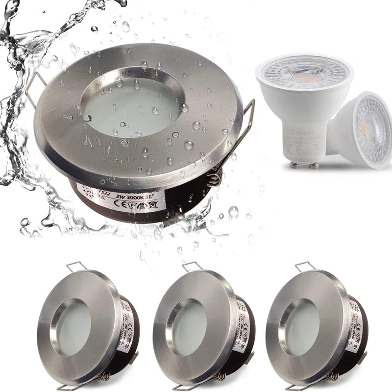 Bathroom Lighting Scheme with Fire Rated Downlights in Polished Chrome