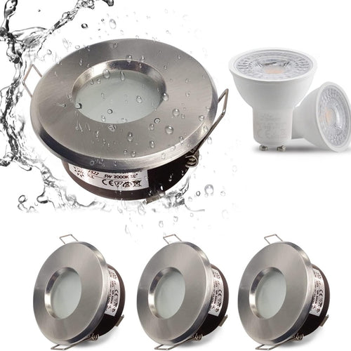 Bathroom Lighting Scheme with Fire Rated Downlights in Polished Chrome