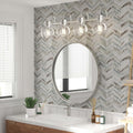 Bathroom Lighting Scheme with Layered Light in Brushed Chrome