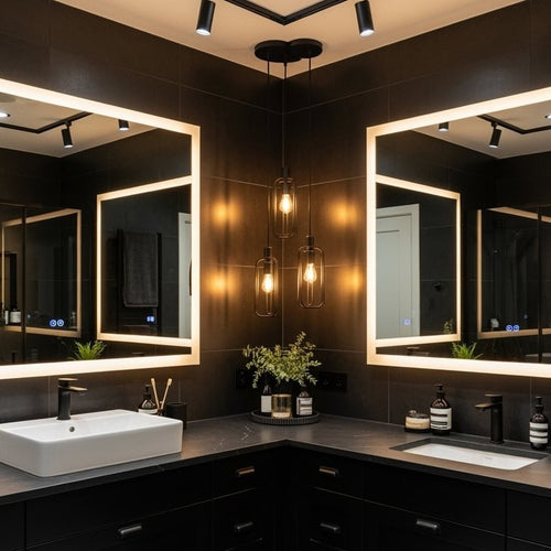 Bathroom Lighting Scheme with Layered Light in Matt Black