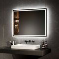 Bathroom Lighting Scheme with a Demisting Mirror in Brushed Chrome