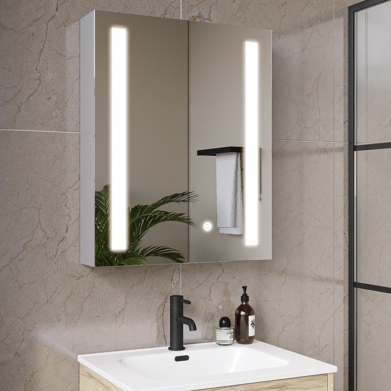 Bathroom Lighting Scheme with a Mirror Cabinet in Brushed Chrome
