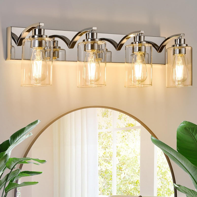 Bathroom Lighting Scheme with a Night Circuit in Polished Chrome