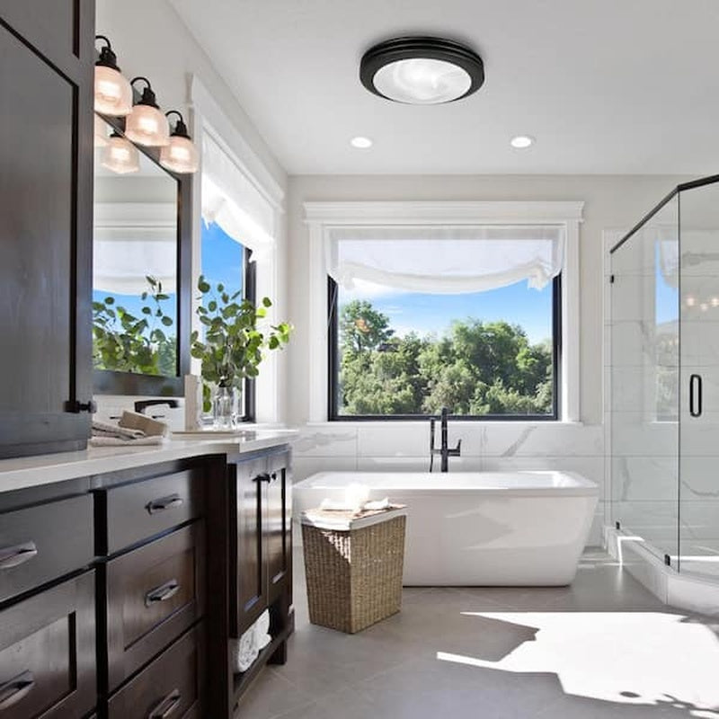 Bathroom Lighting Scheme with an Extractor Fan in Matt Black