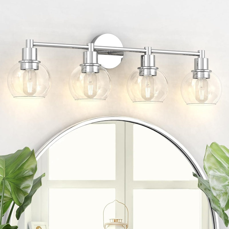 Bathroom Refresh Kit with Four Downlights and a Mirror Light in Brushed Chrome