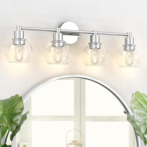 Bathroom Refresh Kit with Four Downlights and a Mirror Light in Brushed Chrome