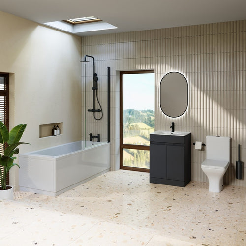 Circadian Bathroom System for an En Suite in Matt Black