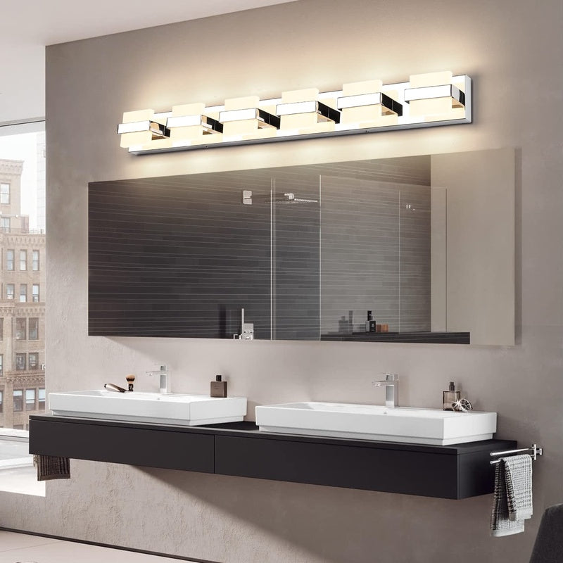 Commercial Washroom Lighting Package in Brushed Chrome