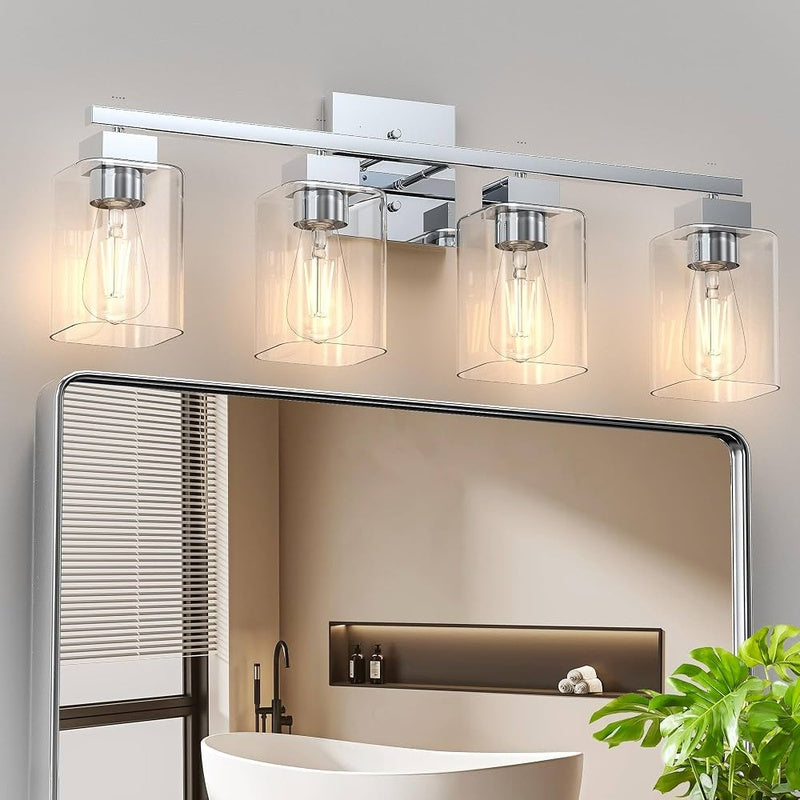 Complete Bathroom Lighting Scheme in Brushed Chrome