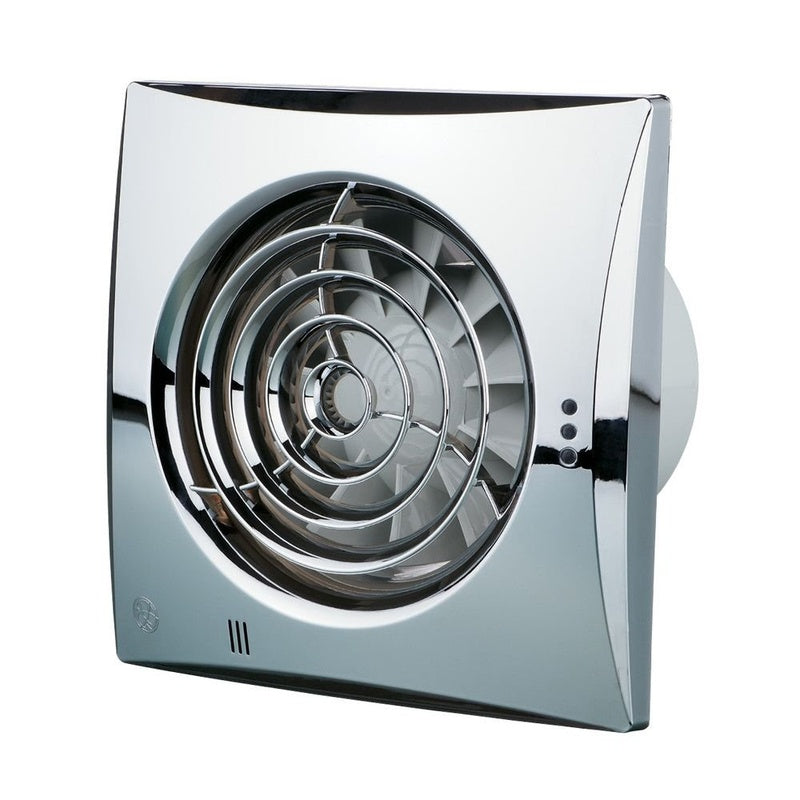 Continuous Running Extractor Fan with a Light in Brushed Chrome