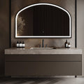Demisting Mirror with Front and Ambient Lighting in Matt Black