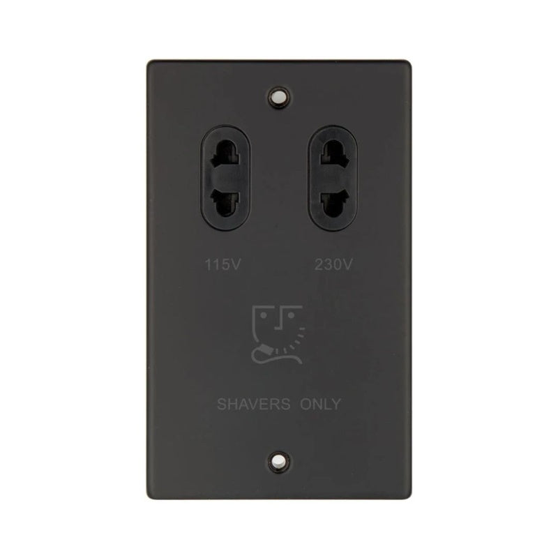 Dual Voltage Shaver Socket in Matt Black