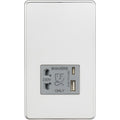 Dual Voltage Shaver Socket with USB C in Polished Chrome