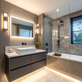 En Suite Lighting Scheme in Brushed Chrome