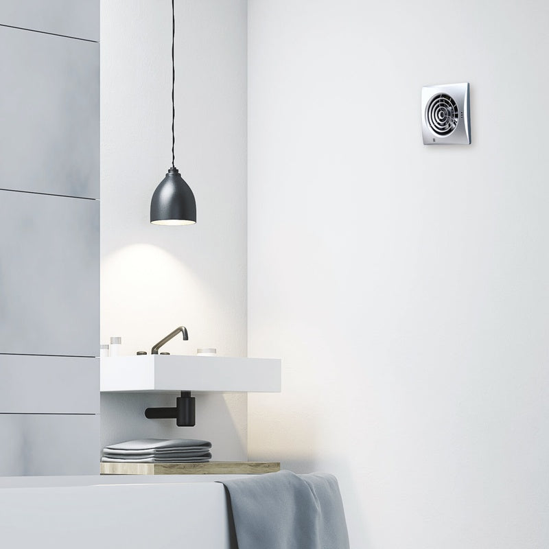 Extractor Fan with a Light and a Humidity Sensor in Matt White