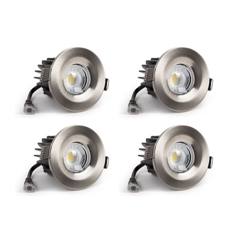 Fire Rated Airtight IP65 Downlight Trade Pack in Brushed Chrome