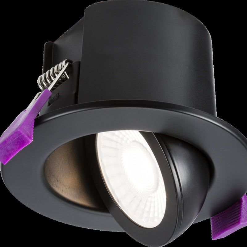 Fire Rated IP65 Downlight Trade Pack with Adjustable Tilt in Matt Black