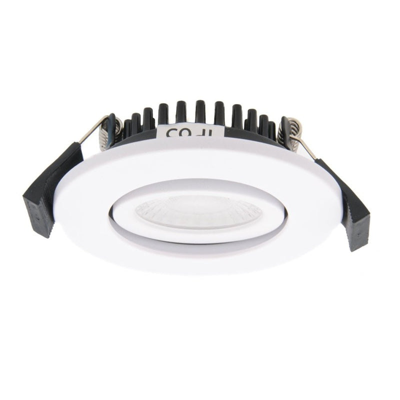 Fire Rated IP65 Downlight Trade Pack with Adjustable Tilt in Matt White