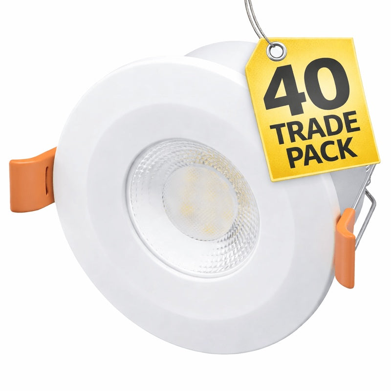 Fire Rated IP65 Downlight Trade Pack with Tunable Colour in Matt White