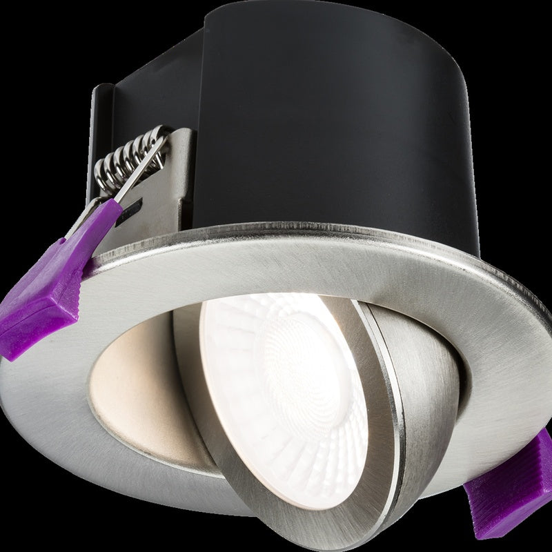 Fire Rated IP65 Downlight Trade Pack with a Narrow Beam in Brushed Chrome