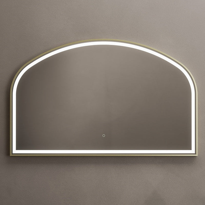 Front Lit Demisting Mirror in Brushed Brass