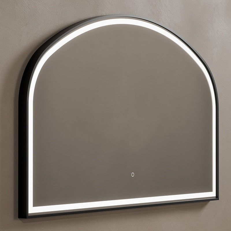 Front Lit Demisting Mirror in Matt Black