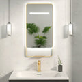 Front Lit Demisting Mirror with Tunable Lighting in Brushed Brass