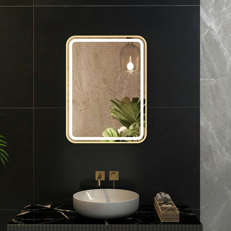 Front Lit Demisting Mirror with Tunable Lighting in Brushed Chrome