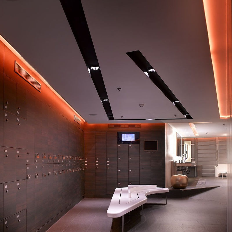 Gym and Changing Room Lighting Package in Brushed Chrome