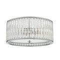 IP44 Ceiling Light with a Fabric Diffuser in Brushed Chrome