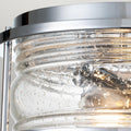 IP44 Flush Bathroom Ceiling Light in Brushed Chrome