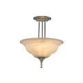 IP44 Rated Alabaster Pendant in Brushed Chrome