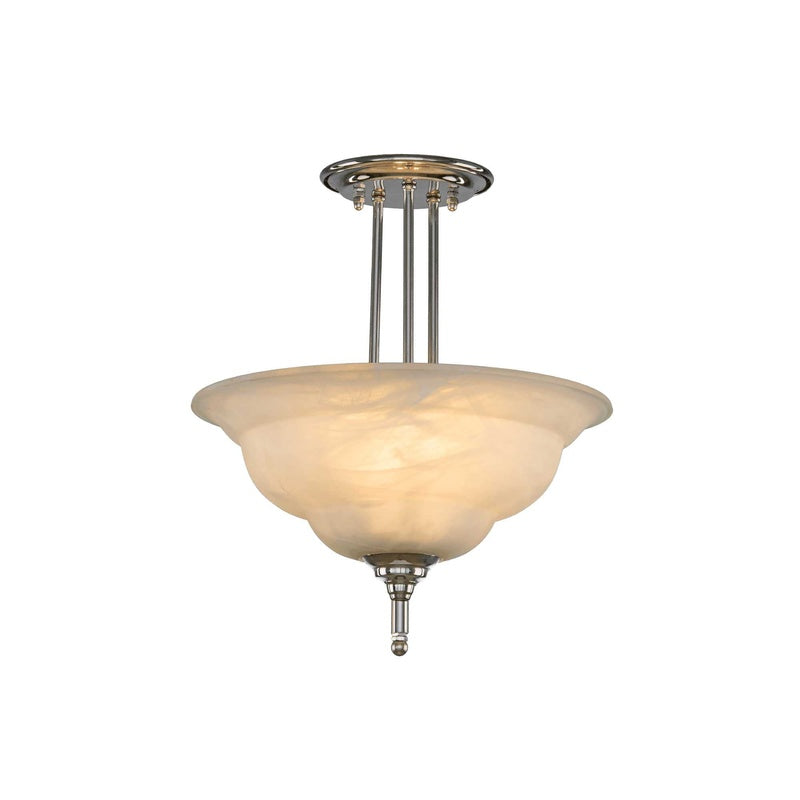IP44 Rated Alabaster Pendant in Brushed Chrome