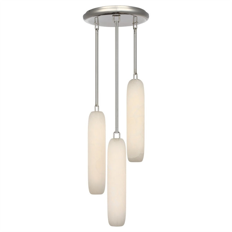 IP44 Rated Alabaster Pendant in Polished Nickel