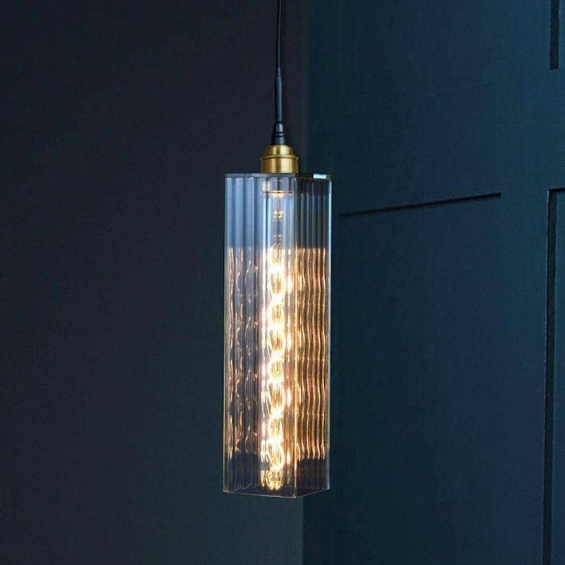 IP44 Rated Glass Pendant for Over a Bath in Brushed Brass