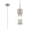 IP44 Rated Glass Pendant for Over a Bath in Polished Nickel