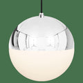IP44 Rated Opal Globe Pendant in Brushed Chrome