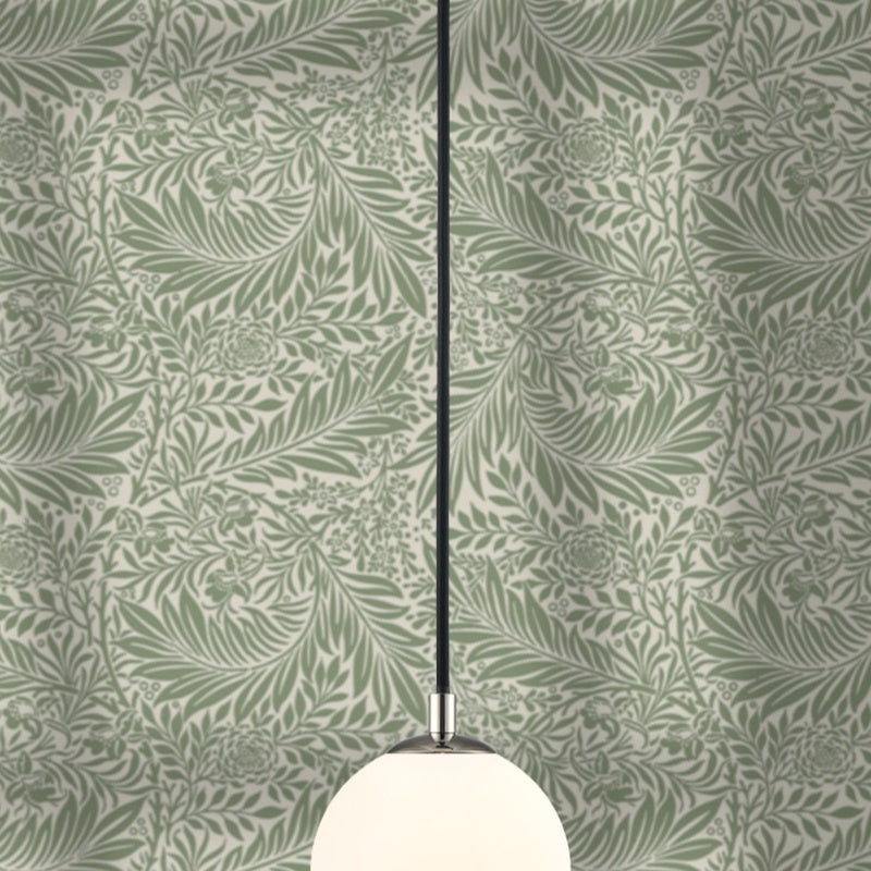 IP44 Rated Opal Globe Pendant in Polished Nickel