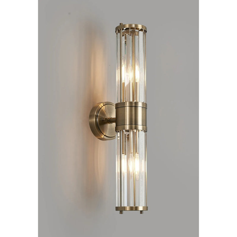 IP44 Up and Down Bathroom Wall Light in Brushed Brass