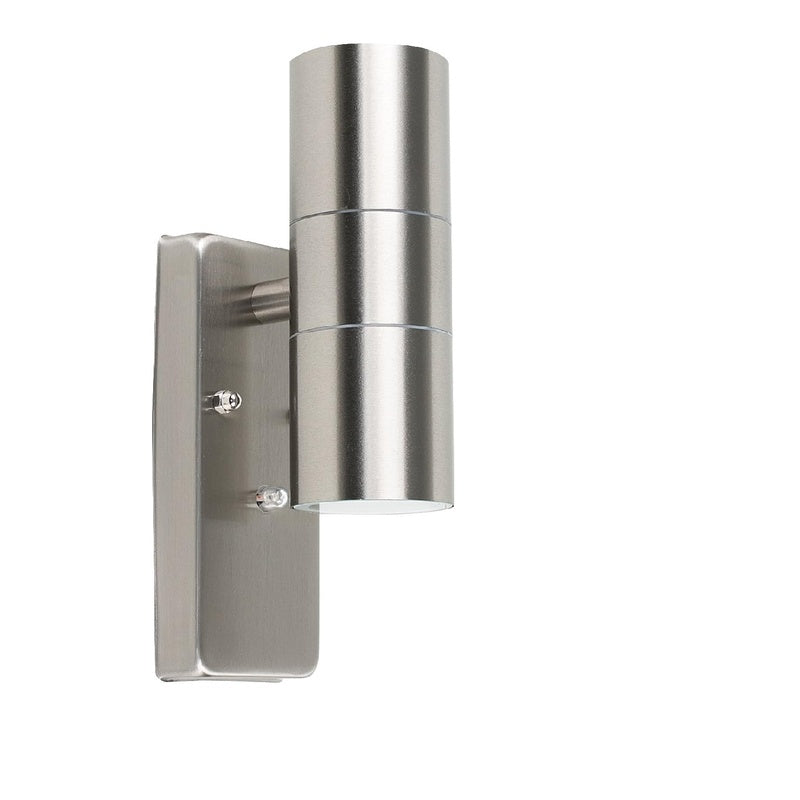 IP44 Up and Down Bathroom Wall Light in Brushed Chrome