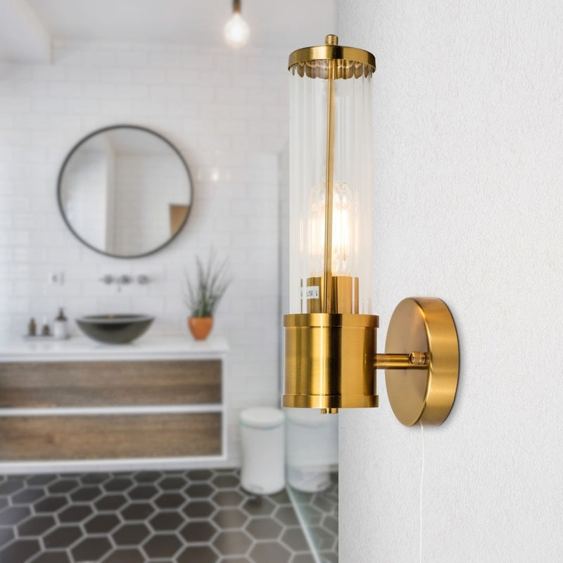 IP44 Wall Light on a Solid Brass Body in Brushed Chrome