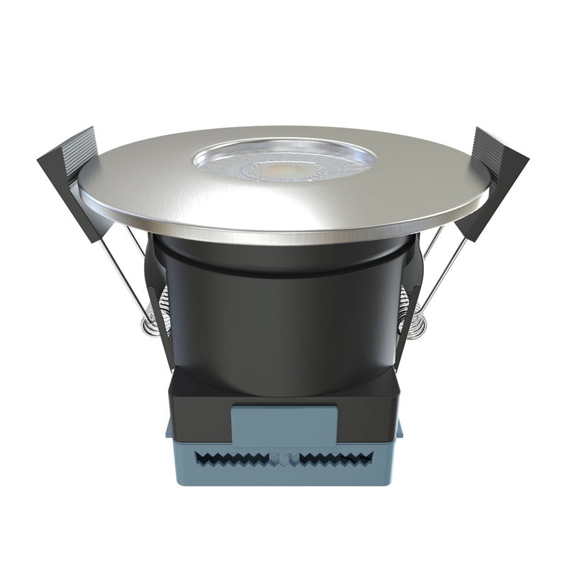 IP65 Fire Rated Downlight with DALI Dimming in Brushed Chrome