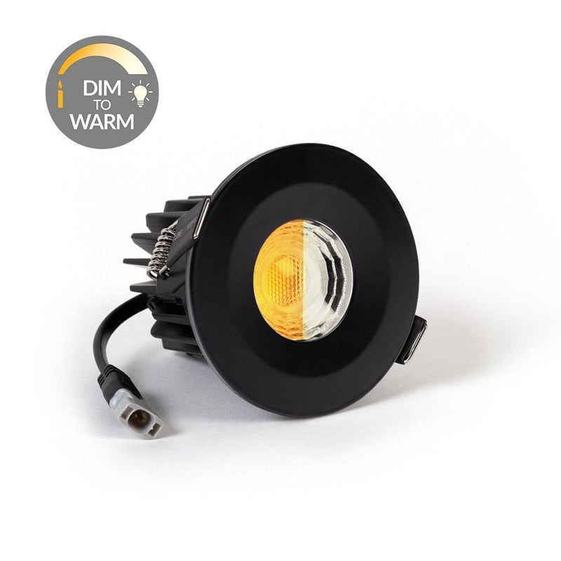 IP65 Fire Rated Downlight with Dim to Warm in Matt Black