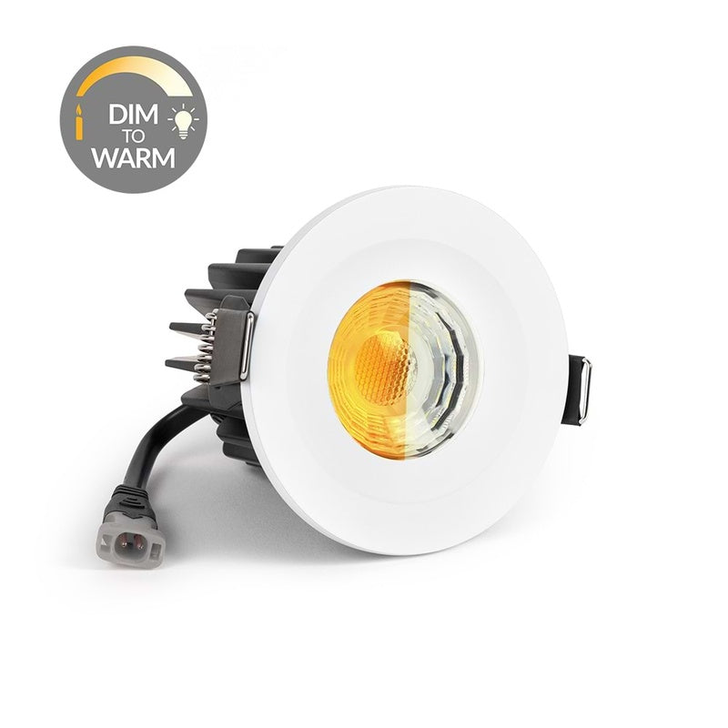 IP65 Fire Rated Downlight with Dim to Warm in Matt White
