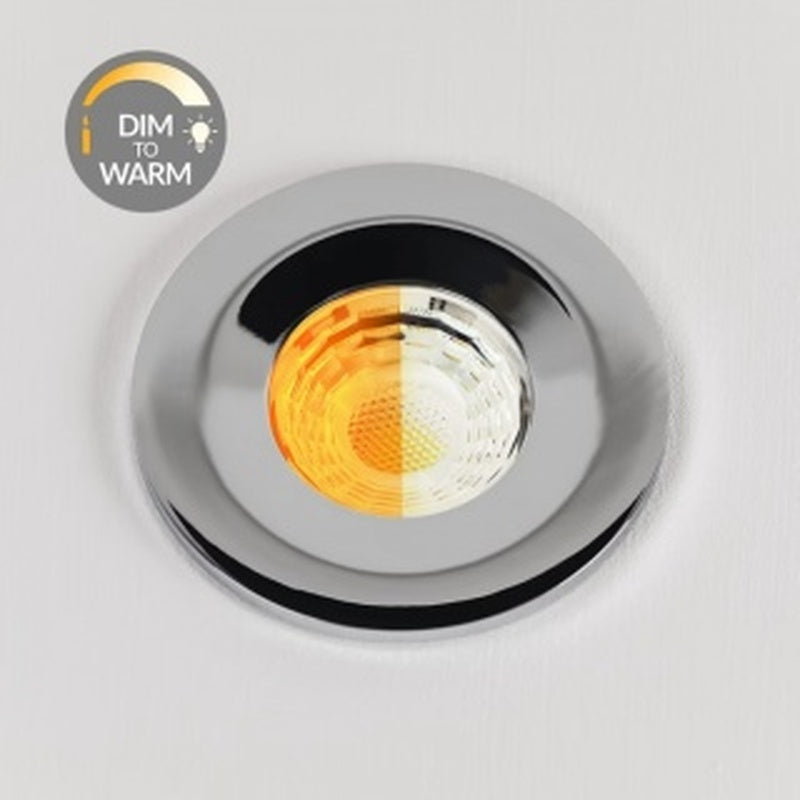 IP65 Fire Rated Downlight with Dim to Warm in Polished Chrome